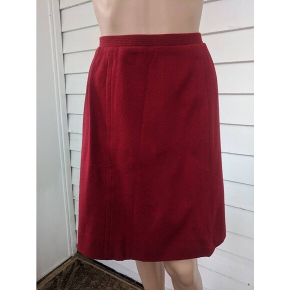 60s Dark Red Skirt 24 Waist XS Vintage Brentshire - Picture 3 of 4